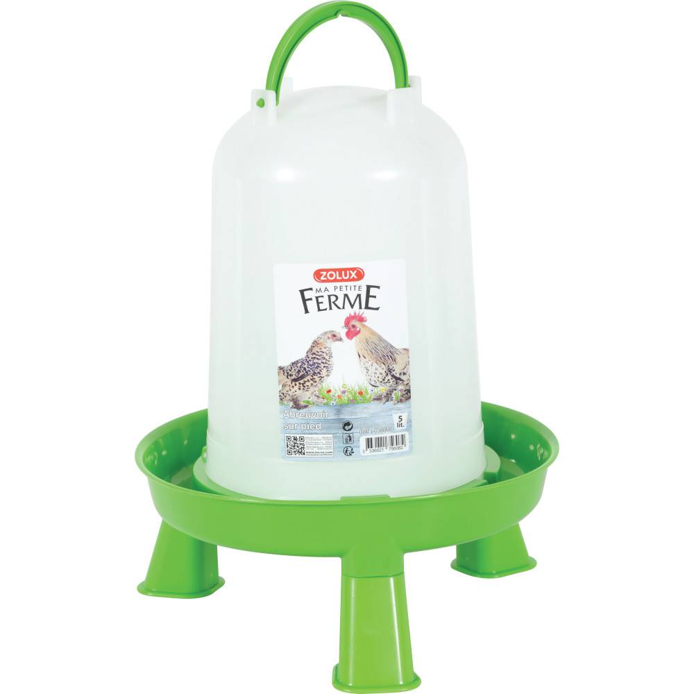 Zolux - zolux - Abreuvoir en plastique avec pieds capacité 5 litres basse cour - Imagen 1