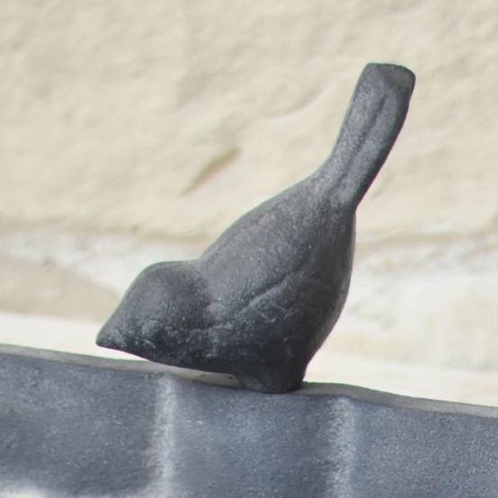 Mangeoire à oiseaux abreuvoir jardin fonte grise 26cm Chemin de campagne - Imagen 5