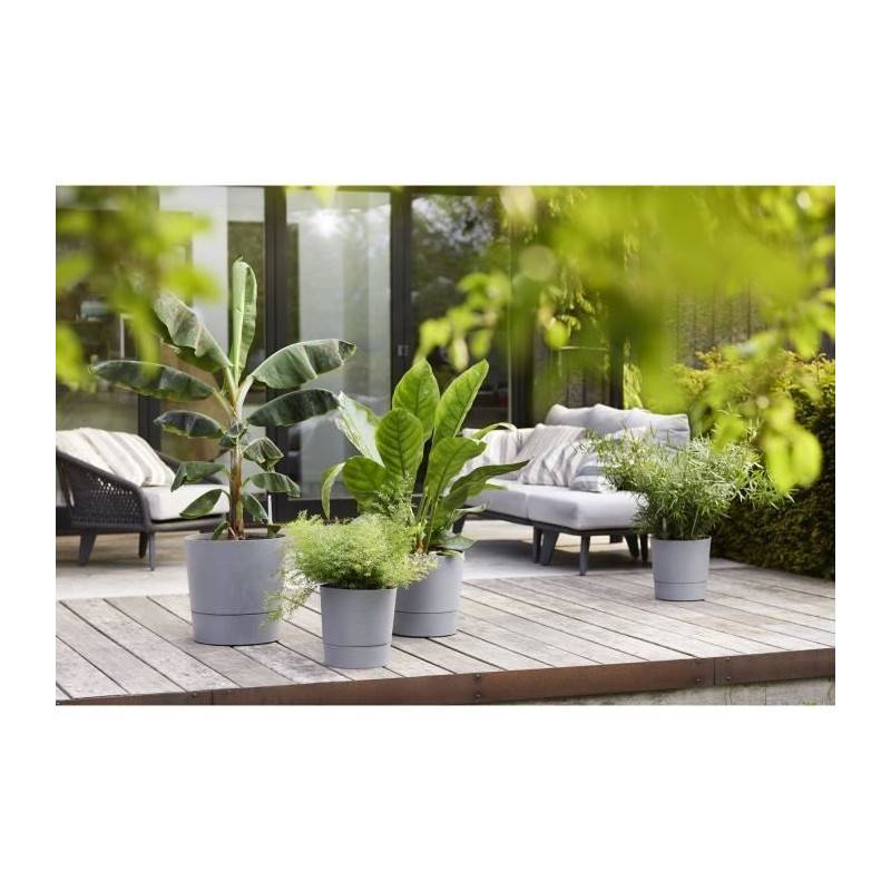 Elho - Elho - Pot De Fleurs - Greensense Aqua Care Rond 43 - Ciment Clair - Intérieur/extérieur - ø 43 X H 42.5 Cm - Imagen 2