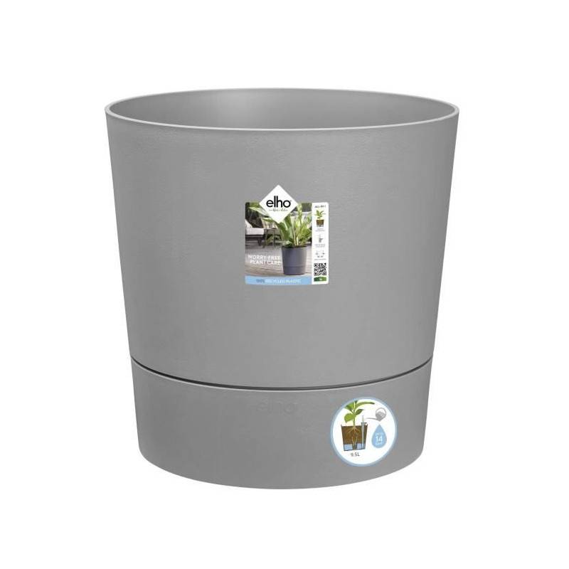 Elho - Elho - Pot De Fleurs - Greensense Aqua Care Rond 43 - Ciment Clair - Intérieur/extérieur - ø 43 X H 42.5 Cm - Imagen 1