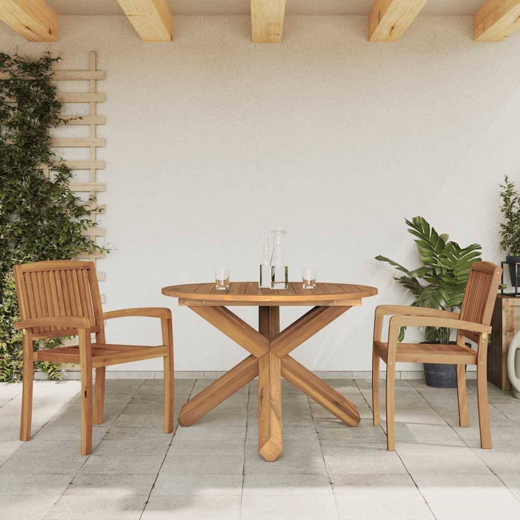 Table de jardin bois de teck Ø109 x 74 cm - PANGIVO - Image 2