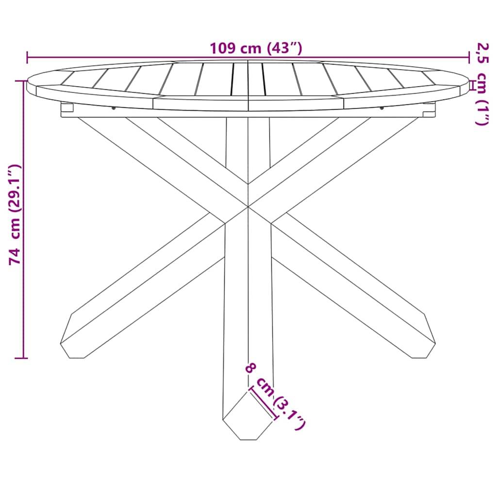 Table de jardin bois de teck Ø109 x 74 cm - PANGIVO - Image 9