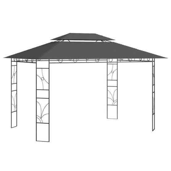Pergola Jardin - Tonnelle de jardin - Belvédère 4x3x2,7 m Anthracite 160 g/m² MI45 - Image 2