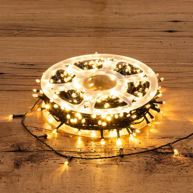 Lotti - Guirlande Lumineuse 500 MaxiLED Convex 7mm Blanc Chaud 50m 8 Jeux Câble Vert IP44 Lotti - Image 4