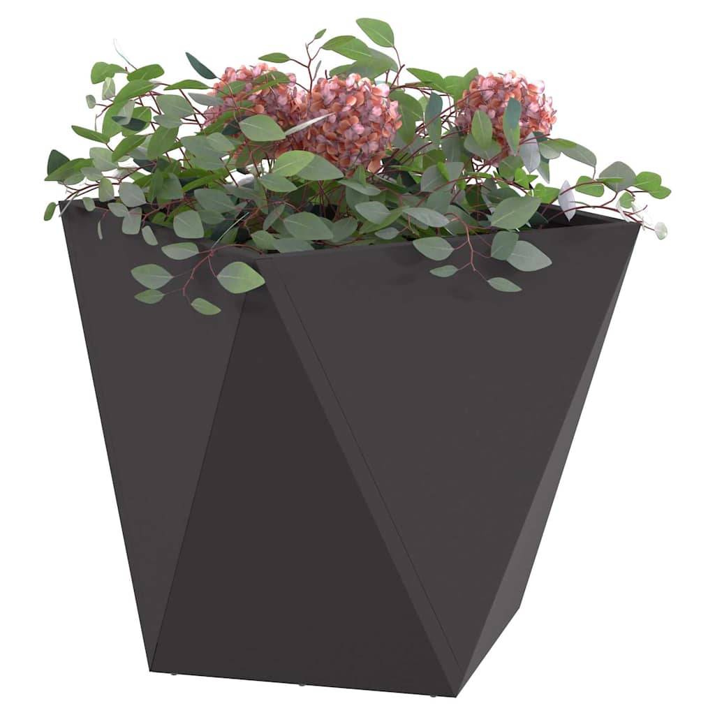 Jardinière | Pot de fleurs | Cache-pot | Bac à fleurs Noir 40 x 40 x 40 cm Acier - Image 3