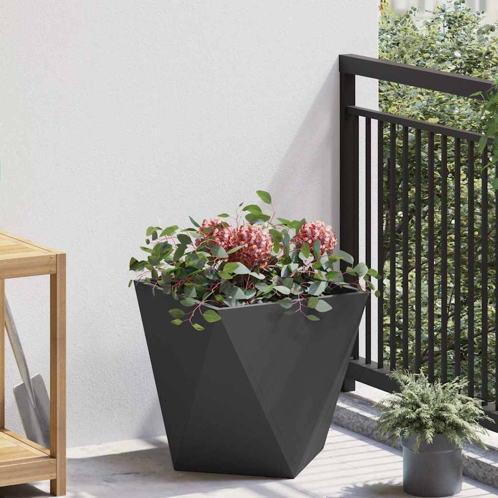 Jardinière | Pot de fleurs | Cache-pot | Bac à fleurs Noir 40 x 40 x 40 cm Acier - Image 2