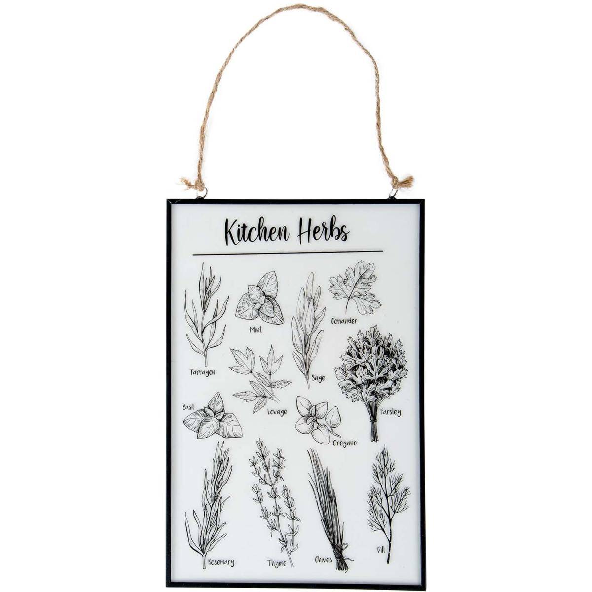 Esschert Design - Tableau en verre herbes aromatiques Nature Print - Imagen 1
