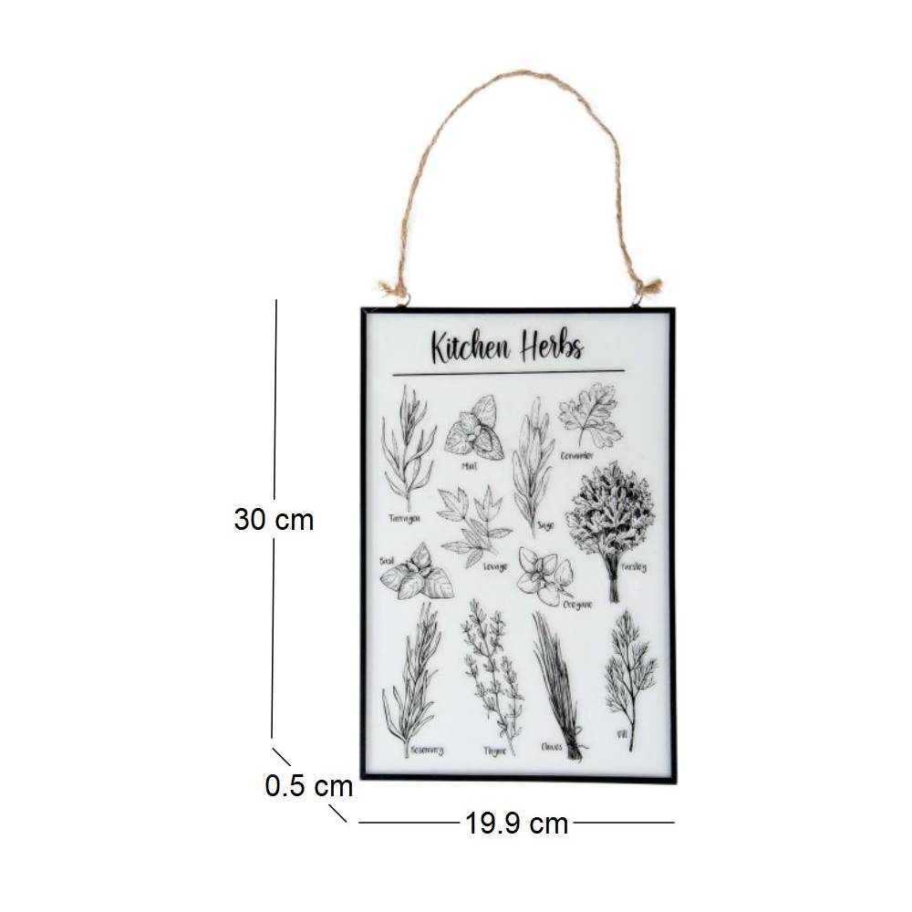Esschert Design - Tableau en verre herbes aromatiques Nature Print - Imagen 3