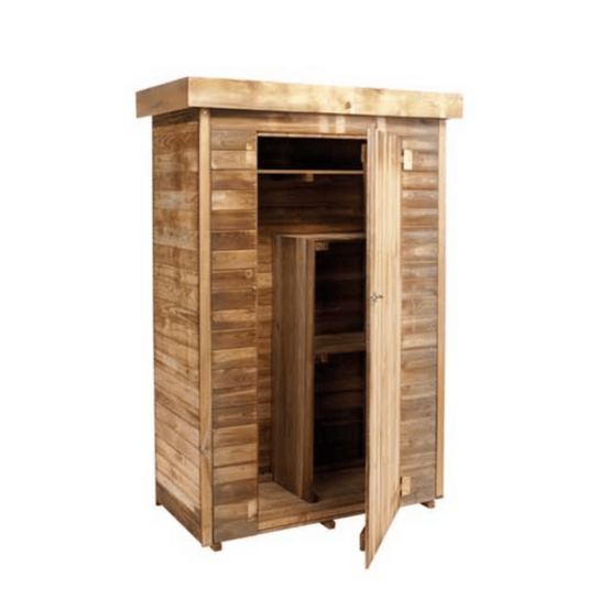 Armoire de jardin en bois traité à toit plat avec plancher Théo - Image 2