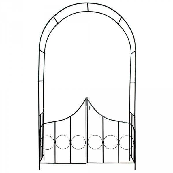 Helloshop26 - Arche arceau rosier treillis de jardin support 240 cm pour plantes grimpantes avec portillons - Imagen 3