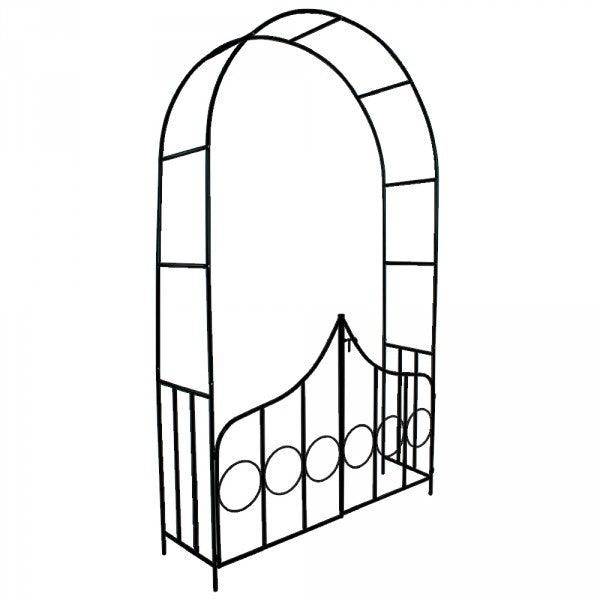 Helloshop26 - Arche arceau rosier treillis de jardin support 240 cm pour plantes grimpantes avec portillons - Imagen 2