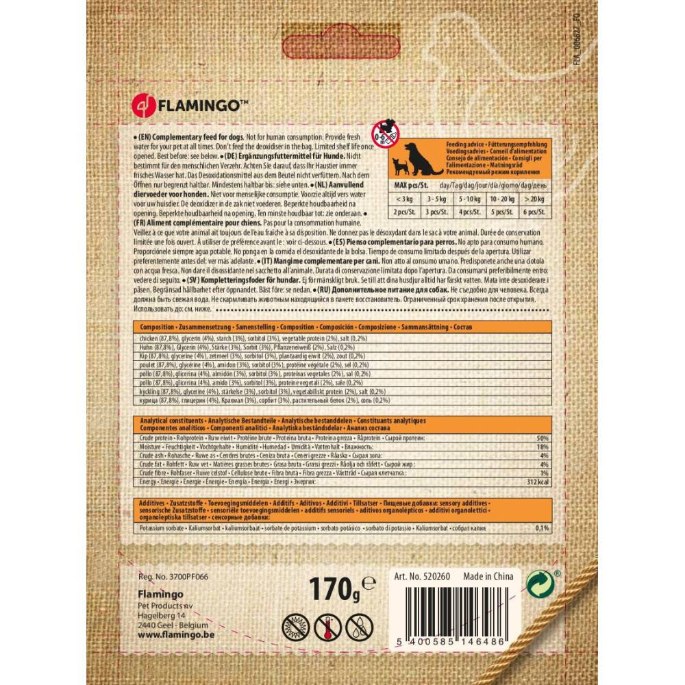 Friandise filet de poitrine de  poulet séché Hapki BBQ pour chien 170 g sans gluten - Imagen 5