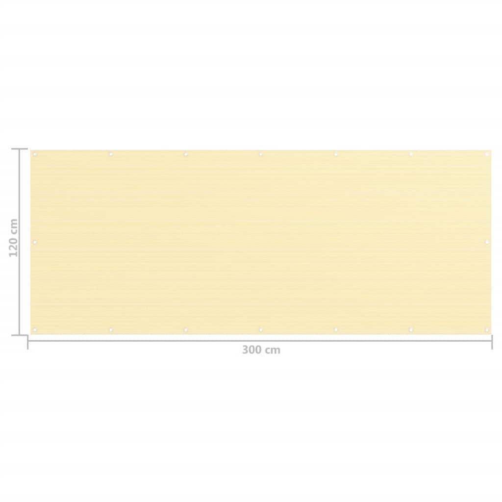 Helloshop26 - Écran de balcon brise pare vue protection confidentialité 120 x 300 cm PEHD beige - Imagen 5