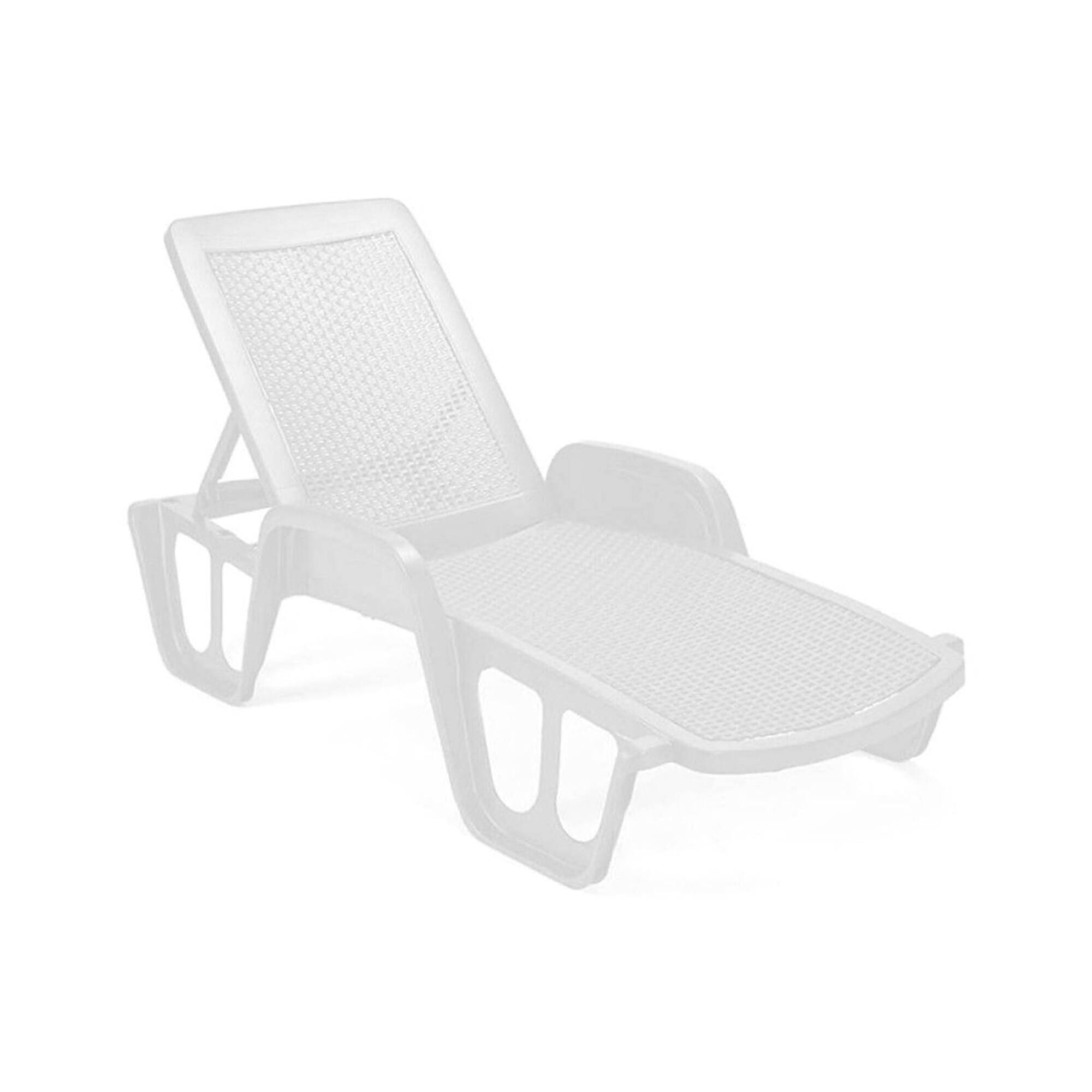 Dmora - Bains de soleil Milano, Chaise longue de jardin réglable avec accoudoirs, Chaise longue d'extérieur, 100% Made in Italy, 192x71h100 cm, Blanc - Dmora - Imagen 1