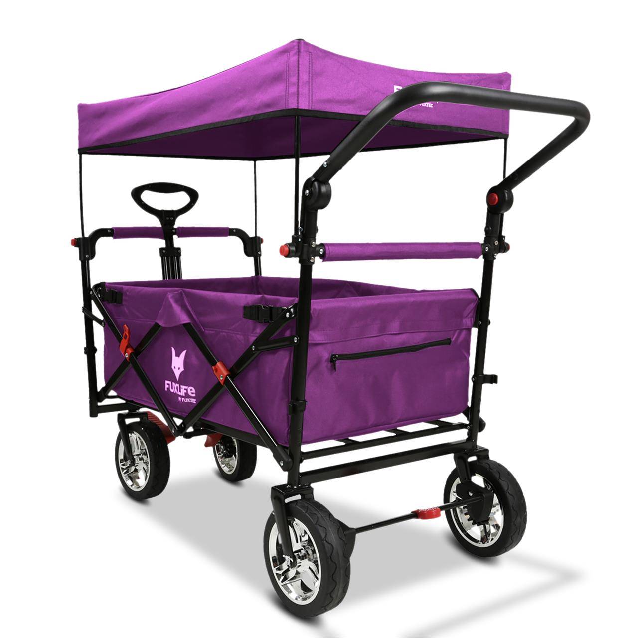 FUXLIFE FX-CT700 Chariot Pliable  • Wagon de Transport Compact 75 kg • Grandes Roues • Camping & Jardin - Image 5
