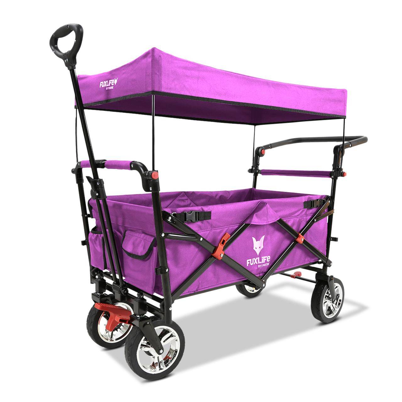 FUXLIFE FX-CT700 Chariot Pliable  • Wagon de Transport Compact 75 kg • Grandes Roues • Camping & Jardin - Image 2
