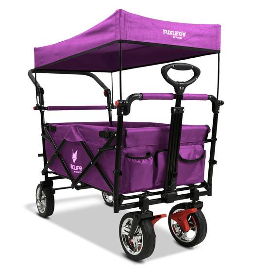 FUXLIFE FX-CT700 Chariot Pliable • Wagon de Transport Compact 75 kg • Grandes Roues • Camping & Jardin - Image 3