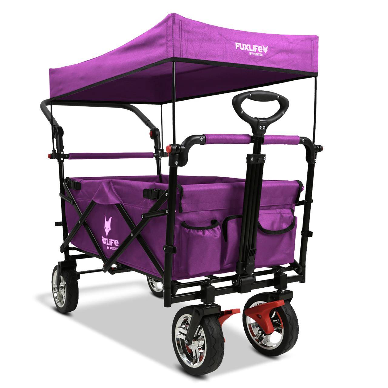 FUXLIFE FX-CT700 Chariot Pliable  • Wagon de Transport Compact 75 kg • Grandes Roues • Camping & Jardin - Image 3