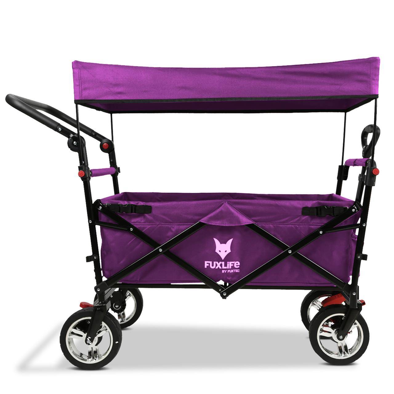 FUXLIFE FX-CT700 Chariot Pliable  • Wagon de Transport Compact 75 kg • Grandes Roues • Camping & Jardin