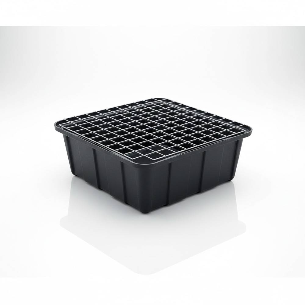 Bac de rétention pour bidons 85l avec caillebotis-plast'up rotomoulage - Image 1