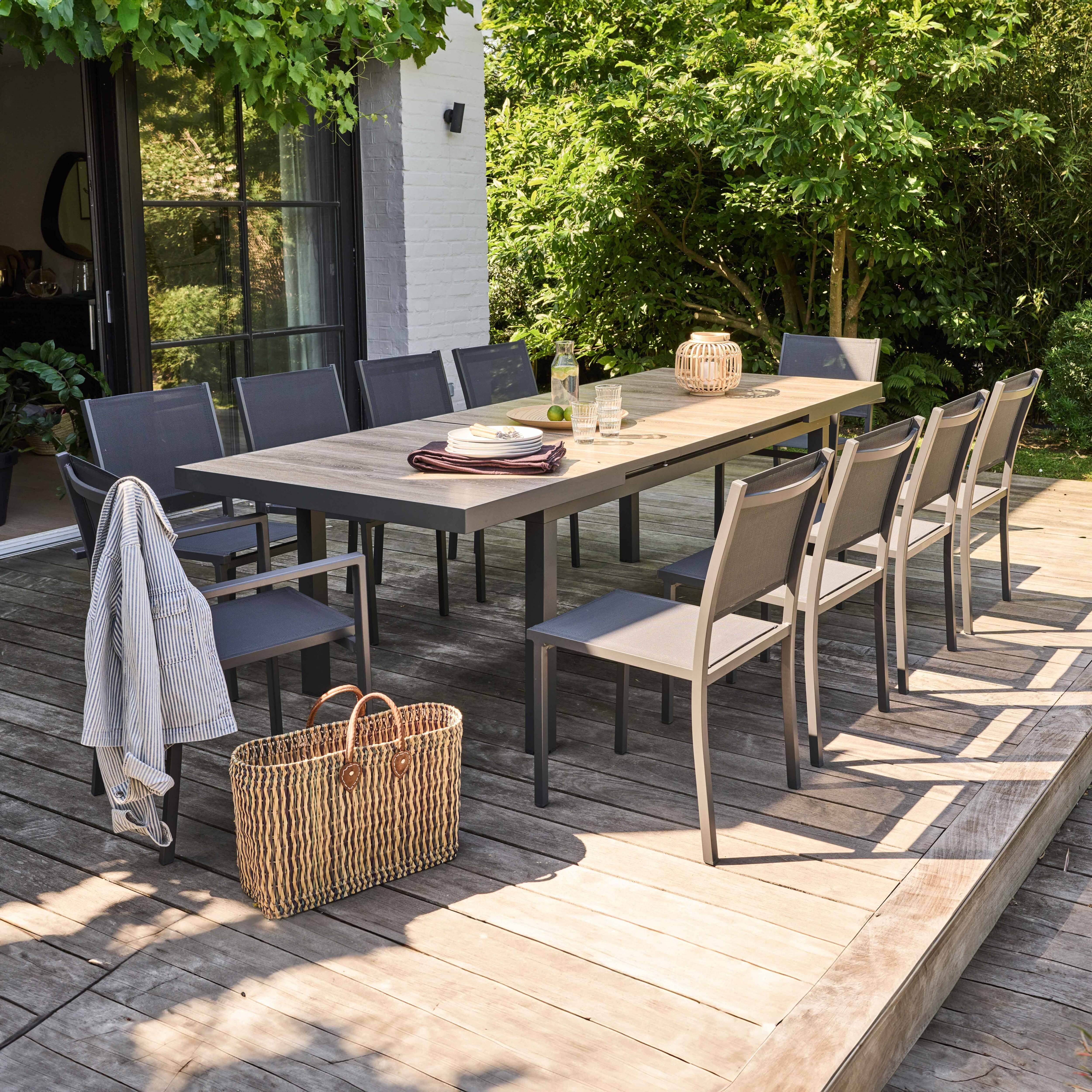 Oviala - Table de jardin 8 chaises et 2 fauteuils en aluminium et céramique Tivoli - Oviala - Imagen 2