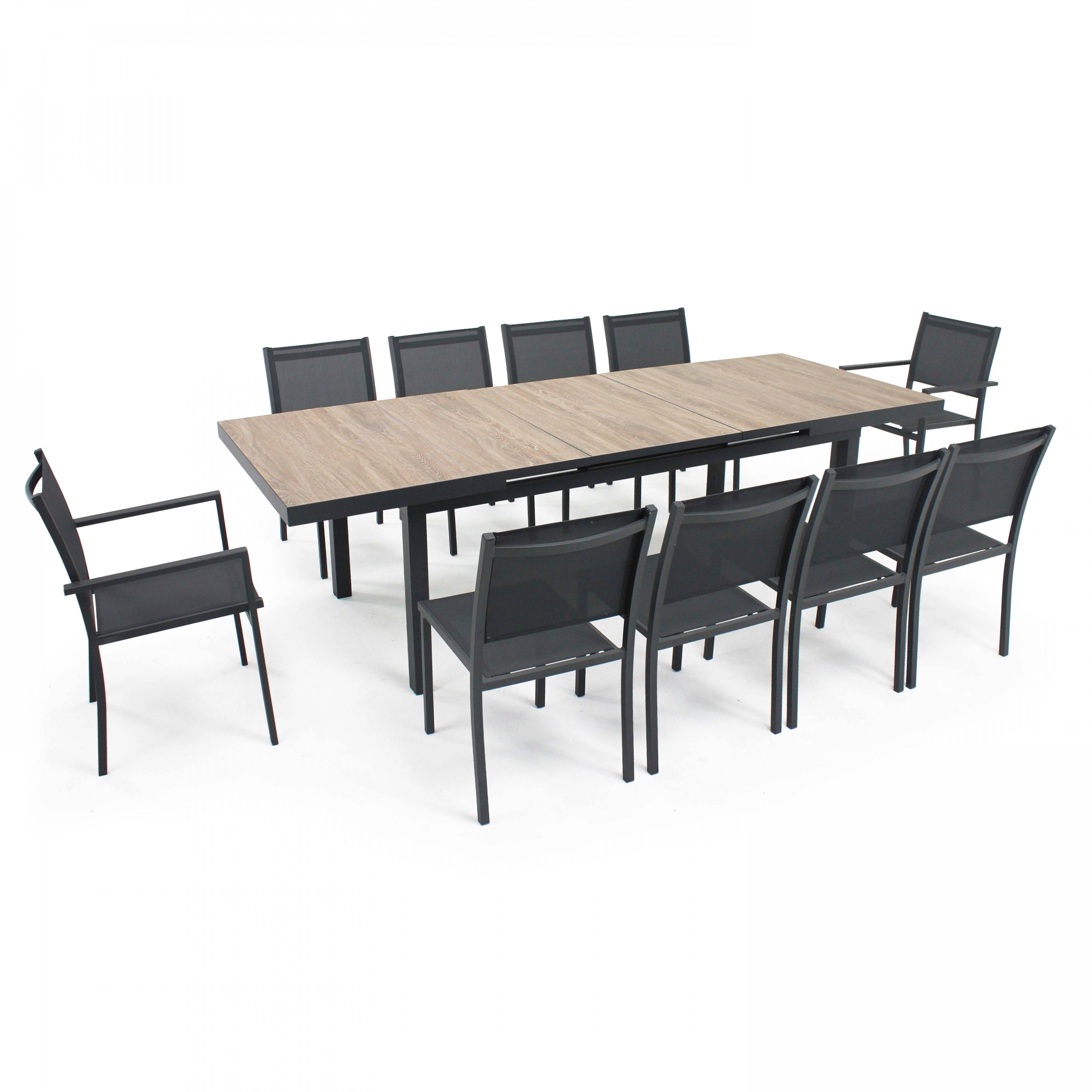 Oviala - Table de jardin 8 chaises et 2 fauteuils en aluminium et céramique Tivoli - Oviala - Imagen 1