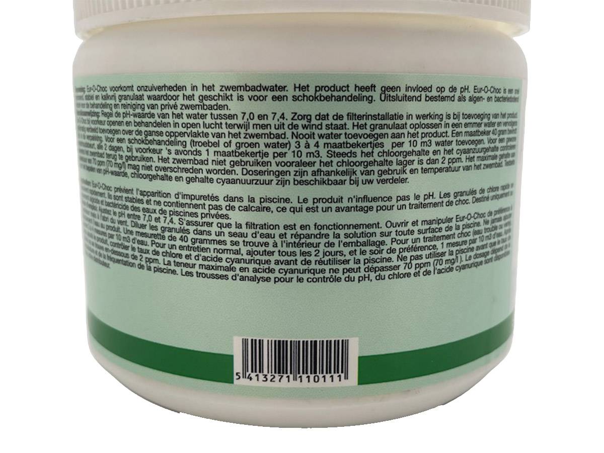 BSI - Chlore action rapide ou chlore choc - Granulés - Dissolution rapide - Désinfection - Piscine - Eur-O-Choc - 500g - Imagen 2