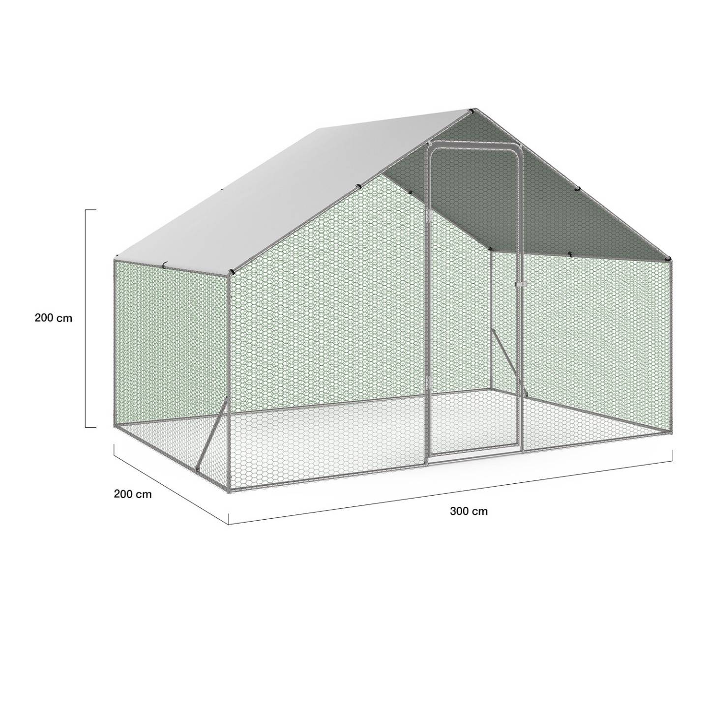 Enclos poulailler 6 m² – 3×2×2 m, acier galvanisé, bâche waterproof – IDMARKET - Image 4