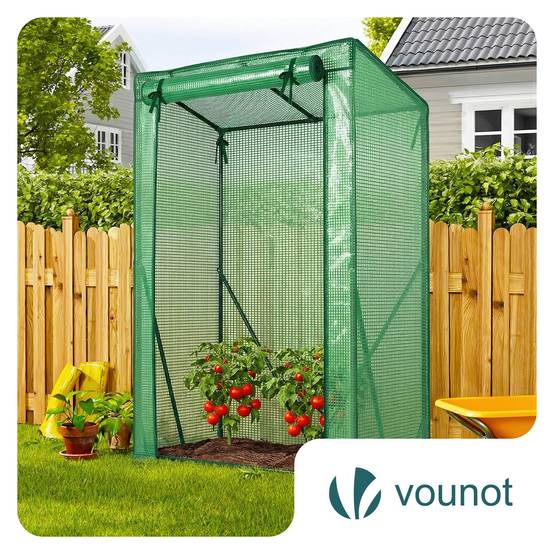 Serre de jardin Serre tomates avec grande porte enroulable bache PE renforcee 135g/m2 100x50x150cm Vert - Image 6