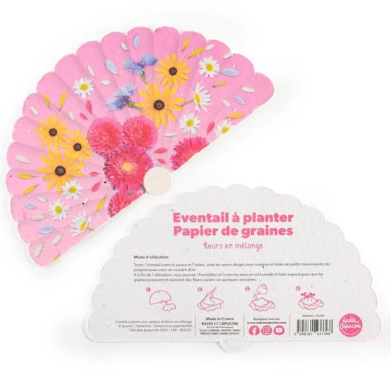 Radis et Capucine - Radis et Capucine - Eventail papier de graines - 21 x 12 cm - Image 3