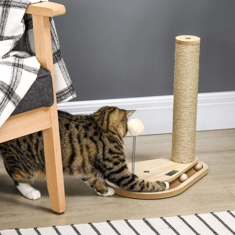Petit Arbre à Chat en Jute pour Chaton avec Circuit à Balles et Jouets 40 cm Chêne - ComfortXL Outdoor Living - Image 7