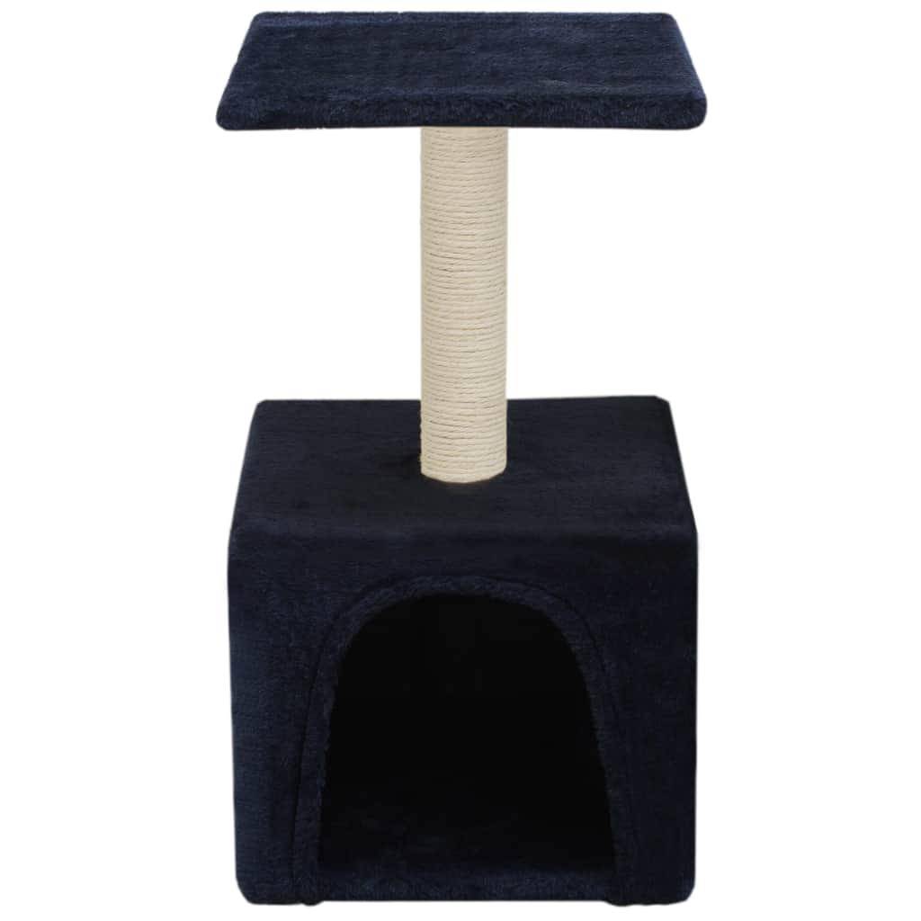 Helloshop26 - Arbre à chat griffoir grattoir niche jouet animaux peluché en sisal 55 cm bleu foncé - Imagen 2