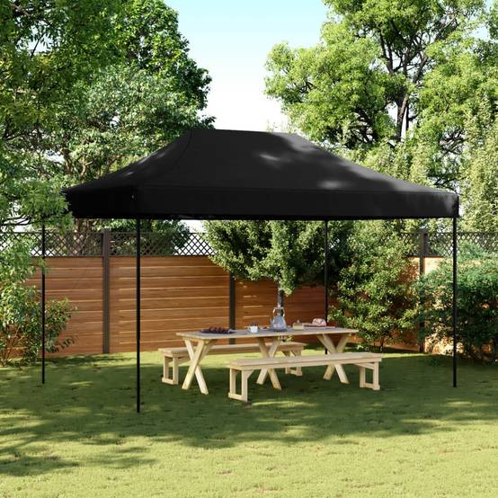 Barnum Pliant Imperméable 4.5x3 m Acier Tente de Fête pour Extérieur Noir – ComfortXL Outdoor Living - Image 1