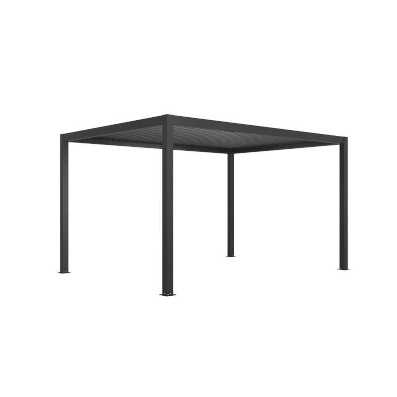 Pergola bioclimatique motorisée 12m² aluminium anthracite X-Metal avec drainage - Image 4