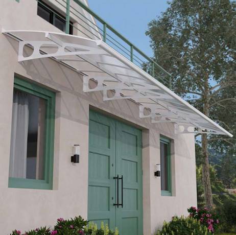 Canopia by Palram - Canopia Marquise de porte Bordeaux blanc transparent 223.5 X 139 - Imagen 8