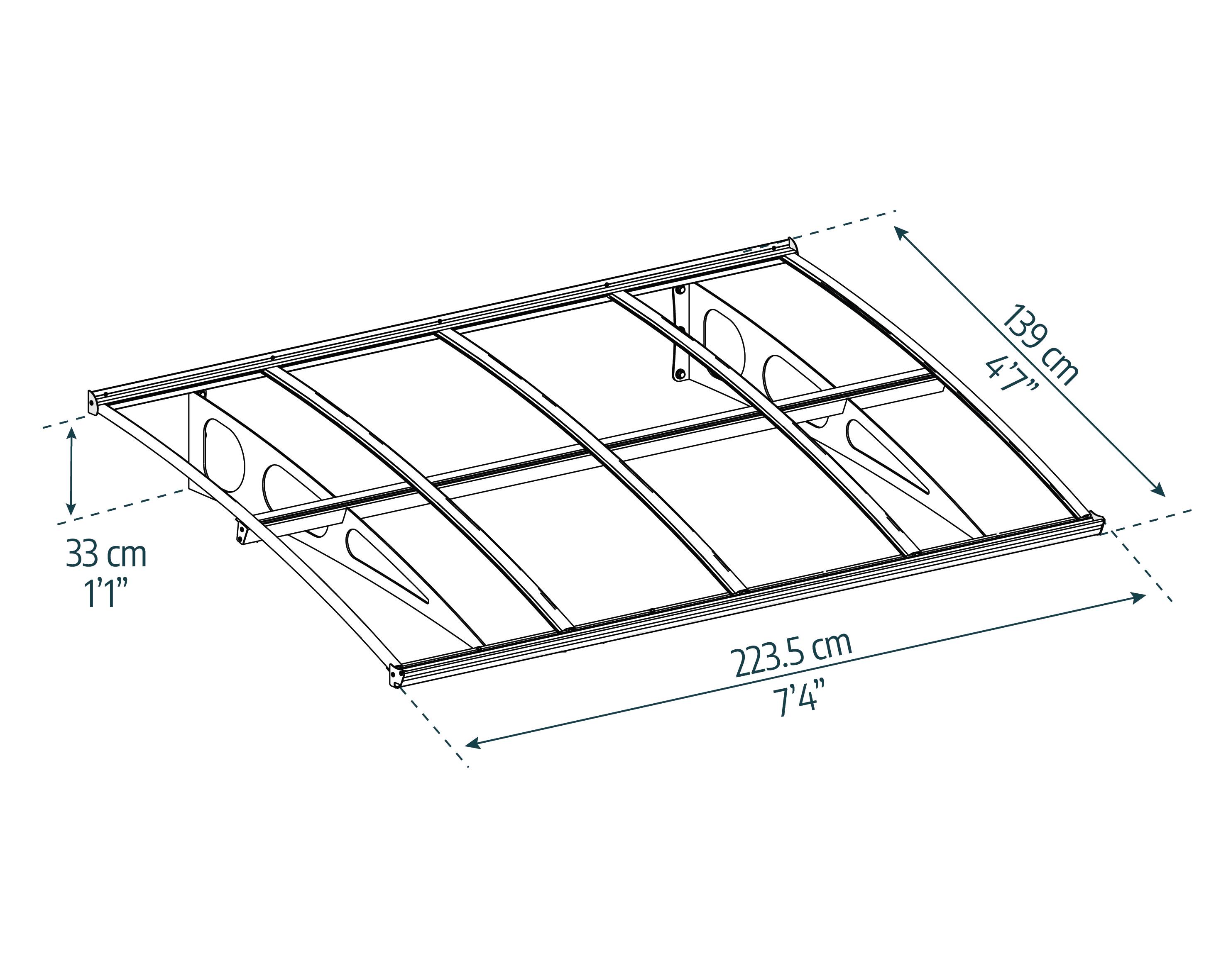 Canopia by Palram - Canopia Marquise de porte Bordeaux blanc transparent 223.5 X 139 - Imagen 6