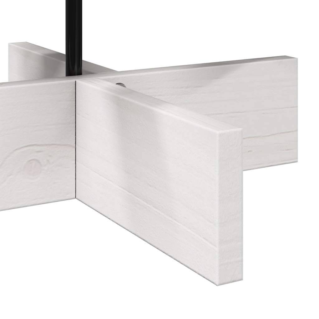 Sapin de Noël en bois massif de pin rotatif pour décoration 80 cm Blanc – ComfortXL Outdoor Living - Image 6
