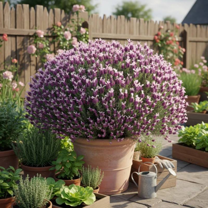 Lavande papillon Magical® Posy Pink 'Kolmapopi' à fleurs Rose - feuillage Persistant - Godet - 5/20 cm-  hauteur à maturité De 0,50 m à 1,00 m - Imagen 2