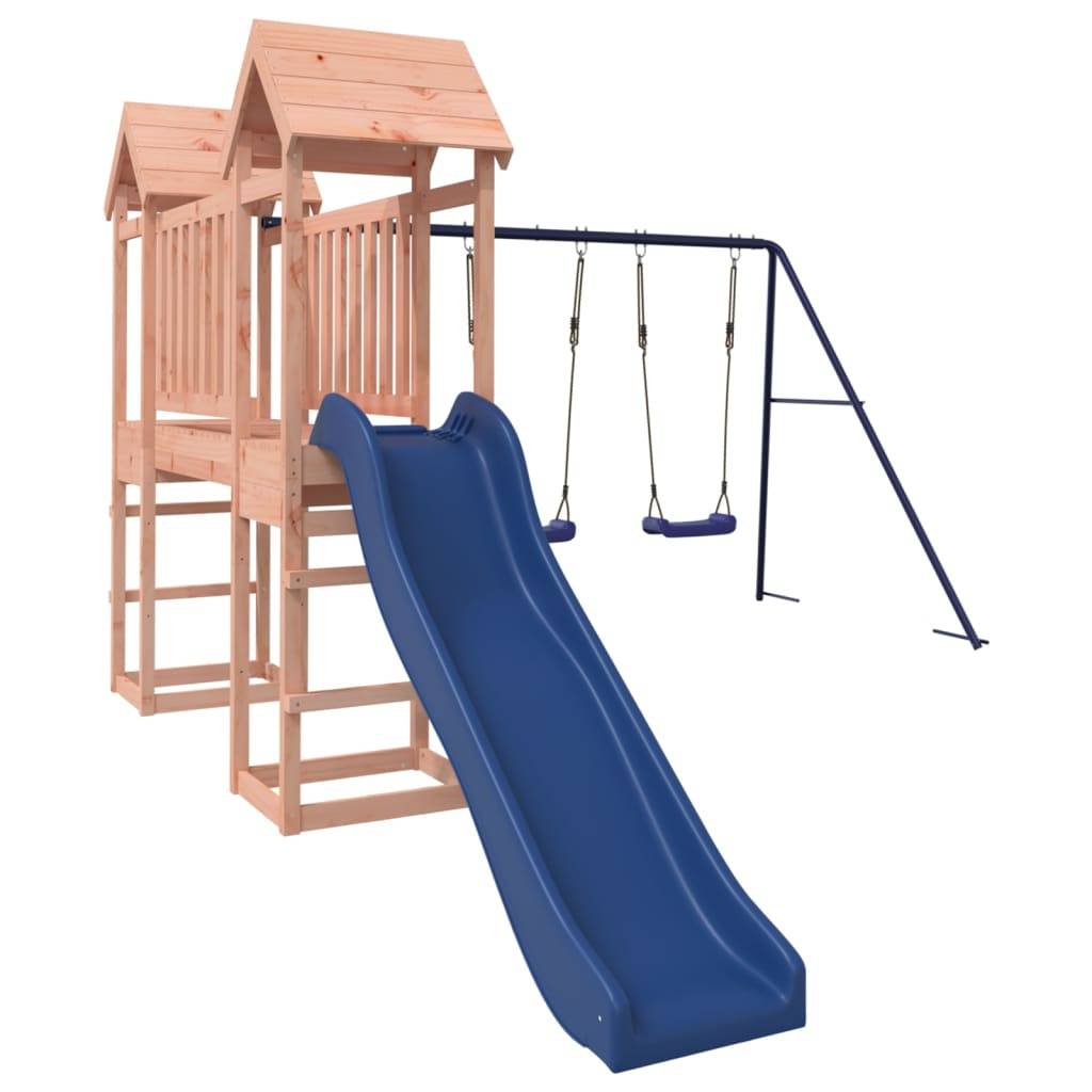 Helloshop26 - Aire de jeux d'extérieur balançoires toboggan portiques robuste jeux jardin 308 x 393 x 194 cm bois massif de douglas - Imagen 1