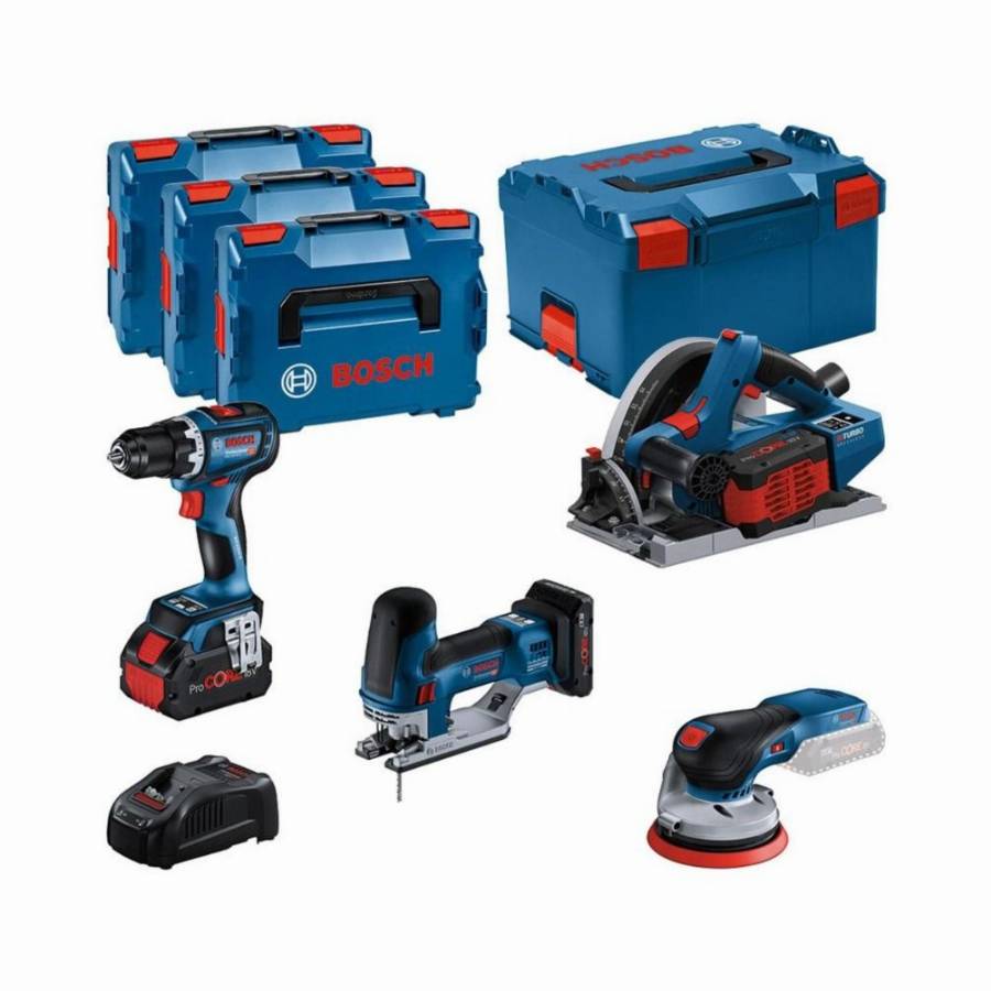 Bosch Professional - KIT 4 Outils GSR/GKT/GST/GEX - BOSCH - avec batterie ProCore 18V 4.0Ah + 2 batteries ProCore 5.5Ah - L-BOXX -0615990N36 - Imagen 1