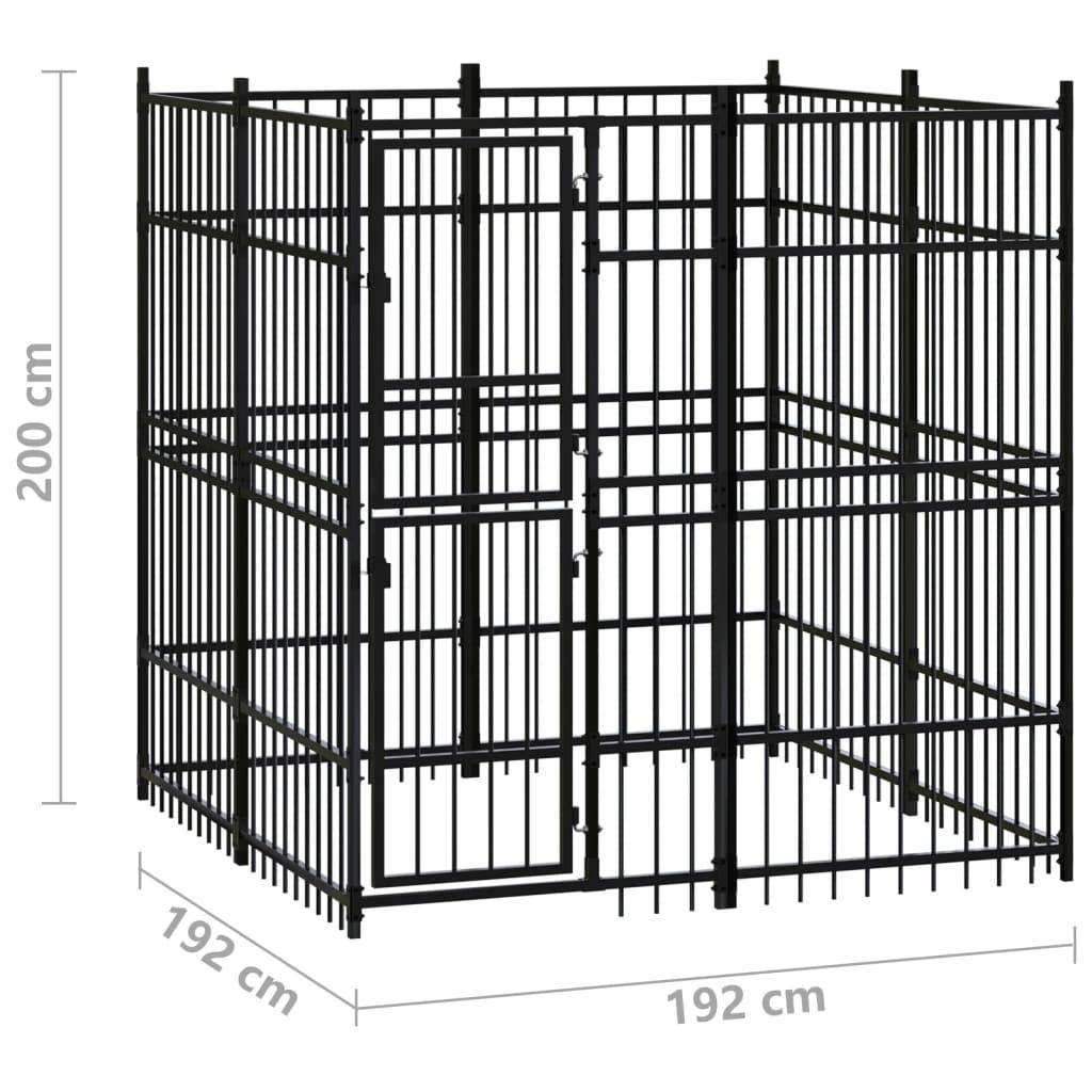 Vidaxl - Chenil d'extérieur pour chiens Acier 3,69 m² vidaXL 3097956 - Imagen 8