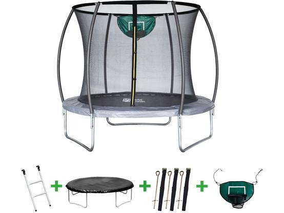 Trampoline Prestige "jumper" 2,44 M Et Panier Basket -habitat Et Jardin - Image 1