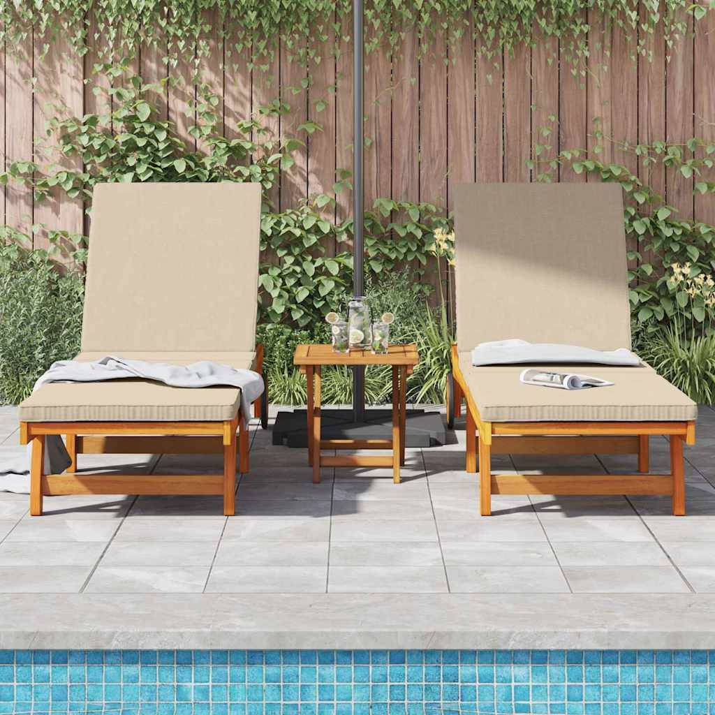 Vidaxl - Transat 2-personne 2 pcs Marron Bois d'Acacia Massif vidaXL 3325196 - Image 4