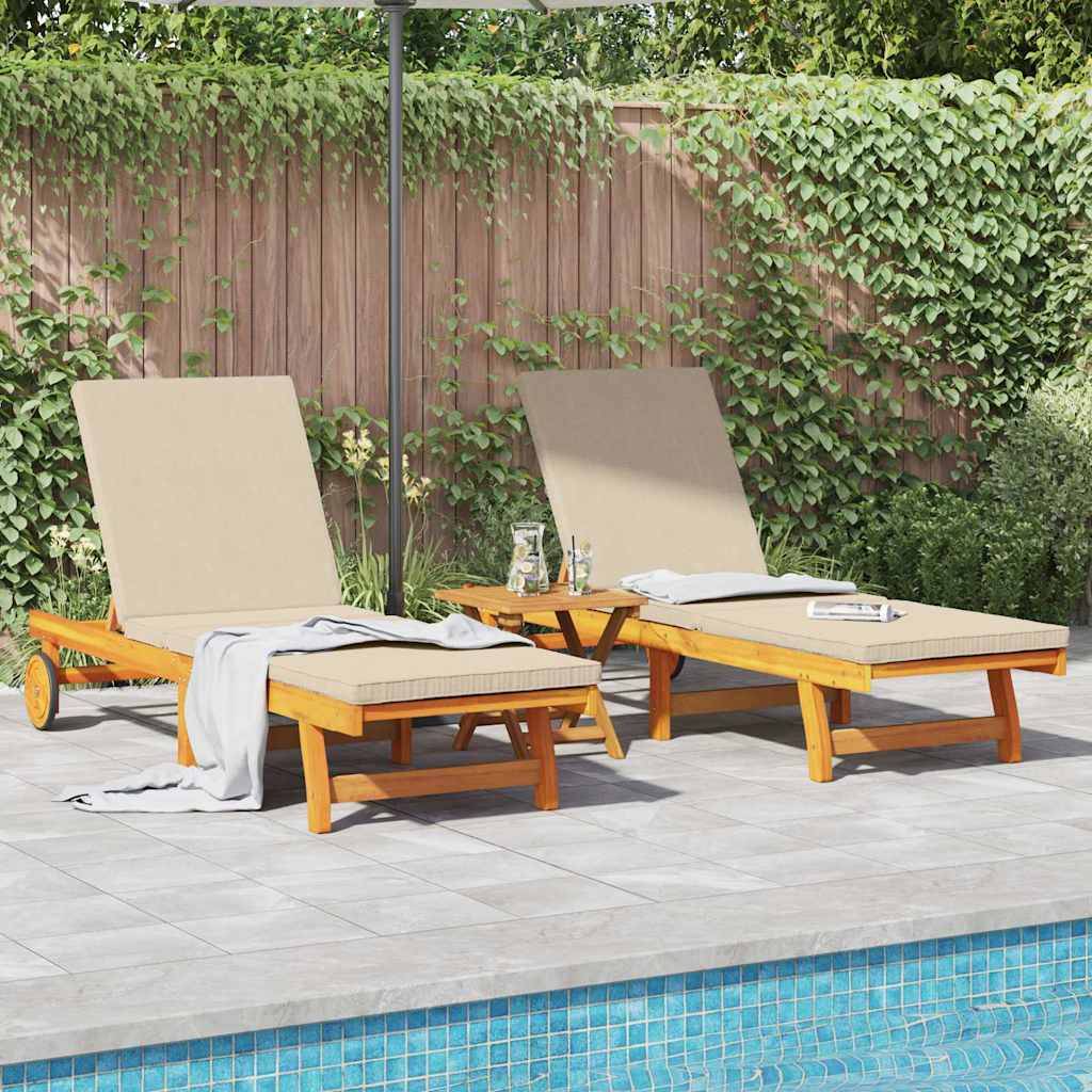 Vidaxl - Transat 2-personne 2 pcs Marron Bois d'Acacia Massif vidaXL 3325196 - Image 1