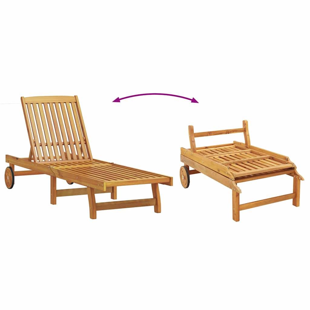 Vidaxl - Transat 2-personne 2 pcs Marron Bois d'Acacia Massif vidaXL 3325196 - Image 7