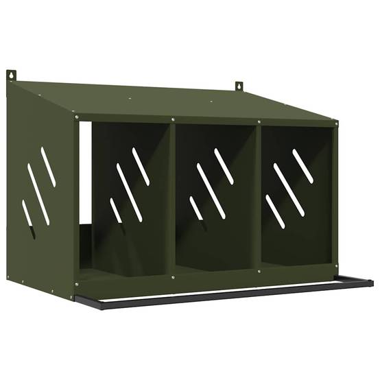 Pondoir à Poules 3 Compartiments en Métal Nichoir de Ponte pour Poulailler – ComfortXL Outdoor Living - Image 1
