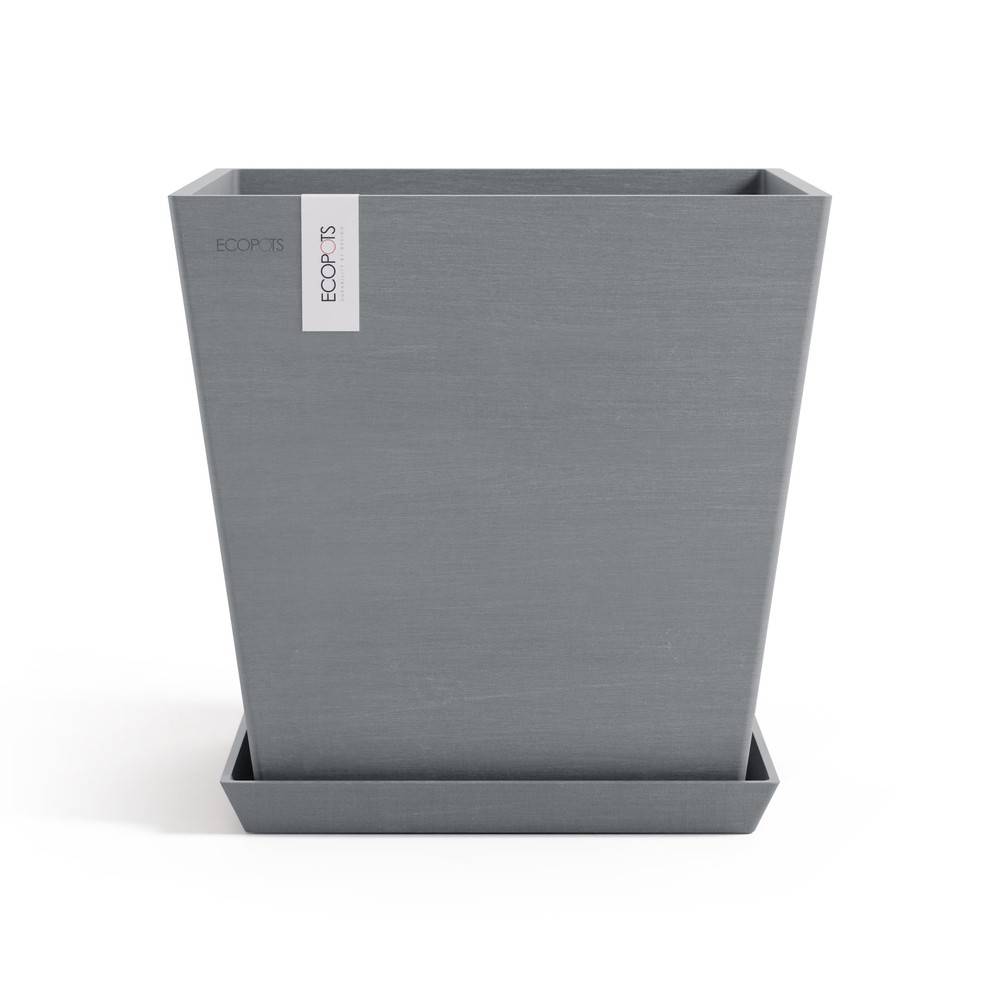 Ecopots - Pot Carré Rotterdam 35 Bleu Gris + réservoir d'eau - 35,2 x 35,2 x H. 34 cm - 30 L ECOPOTS - Imagen 3