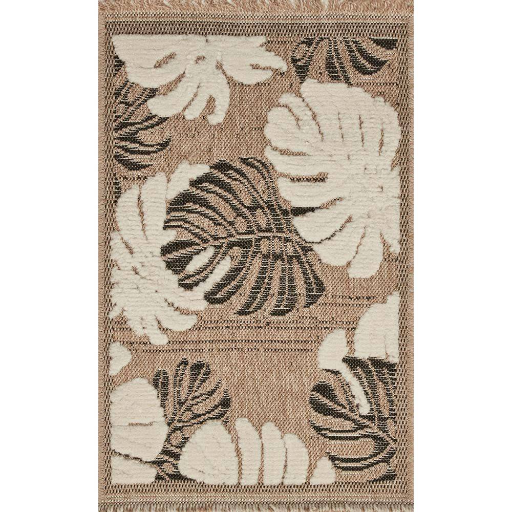 Jardindeco - Tapis intérieur extérieur aspect jute noir Tijuana 9062 noir 90 x 67 cm - Imagen 3