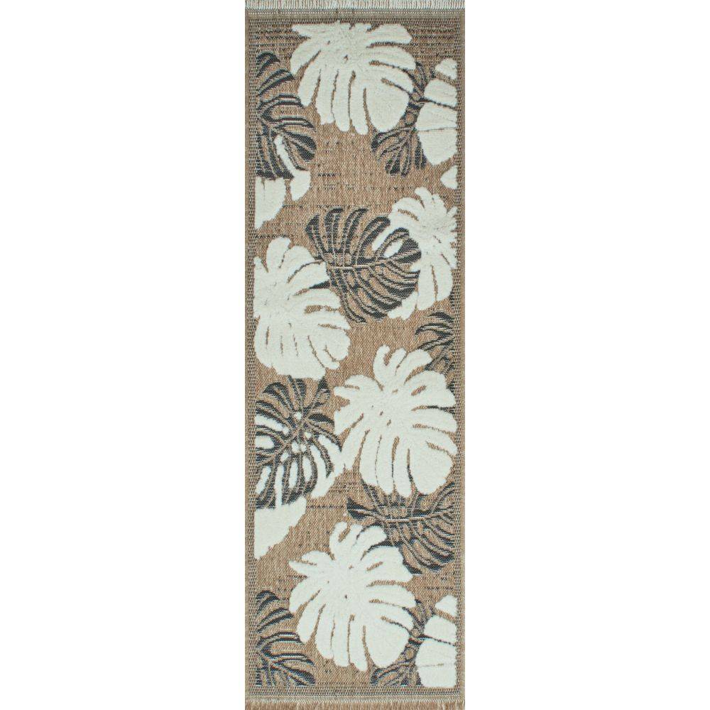 Jardindeco - Tapis intérieur extérieur aspect jute noir Tijuana 9062 noir 90 x 67 cm - Imagen 4
