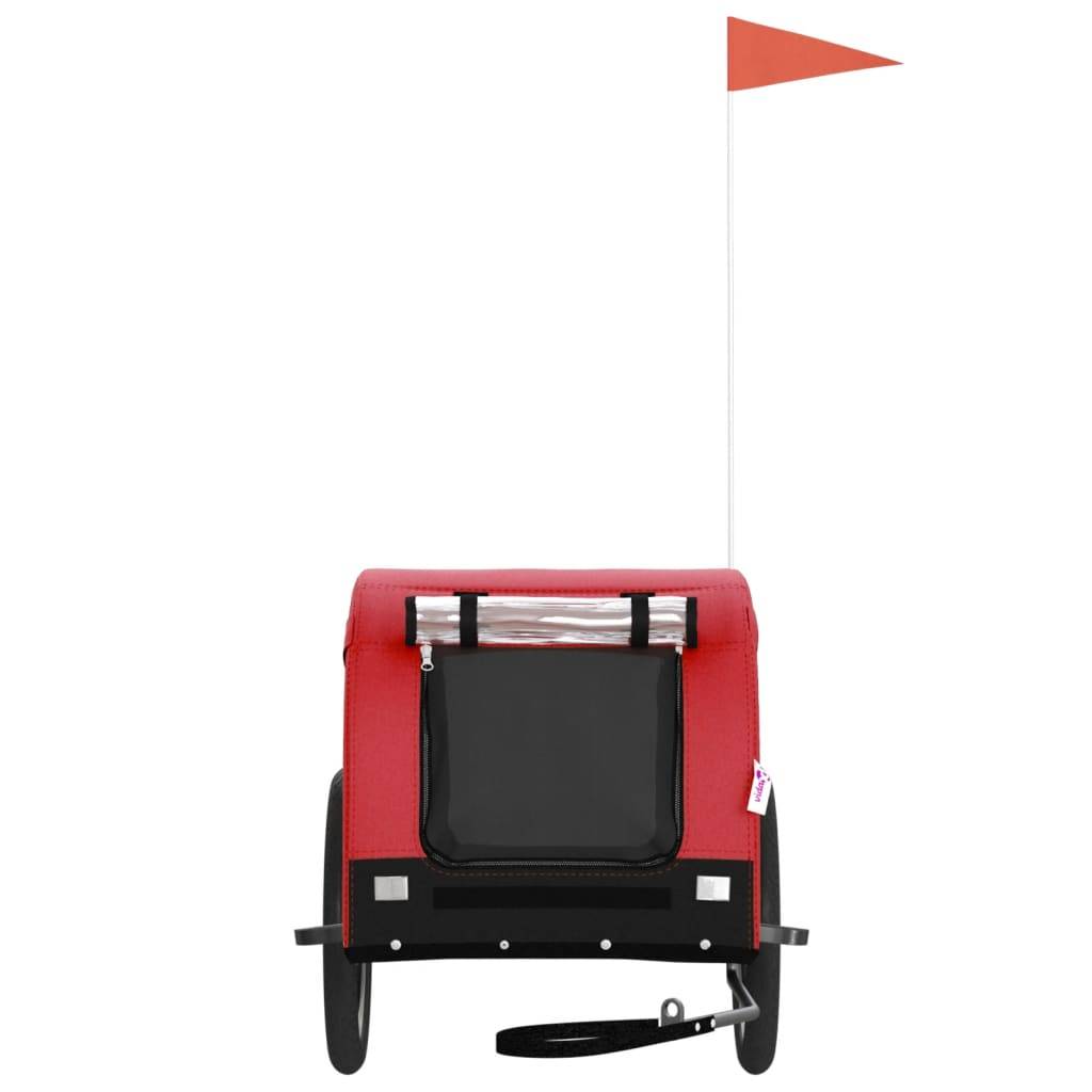 Remorque de vélo pour animaux tissu Oxford et fer rouge et noir 133 x 69 x 73.5 cm - PANGIVO - Image 3
